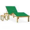 Image de vidaXL Chaise longue de jardin avec table et coussin Pin imprégné3065869