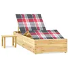 Image de Chaise longue de jardin avec table et coussin Pin imprégné