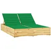 Image de vidaXL Chaise longue double et coussins vert Bois de pin imprégné3065974