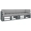 Image de vidaXL Pin Imprégné de Gris Canapé Palette 2 Places avec Coussins Sofa de Terrasse Canapé d'Extérieur Meuble de Terrasse Meuble d'Extérieur Salon 3066627
