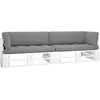 Image de vidaXL Pin Imprégné de Blanc Canapé Palette 2 Places avec Coussins Sofa de Terrasse Canapé d'Extérieur Meuble de Terrasse Meuble d'Extérieur Salon