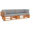 Image de vidaXL Pin Imprégné de Marron Miel Canapé Palette 2 Places avec Coussins Sofa de Terrasse Canapé d'Extérieur Meuble de Terrasse Meuble d'Extérieur