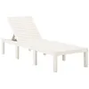 Image de Chaise longue vidaxl H. 32 cm blanc en acacia L. 195 cm non empilable non pliable