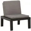 Image de Chaise de salon de jardin avec coussin Plastique Gris