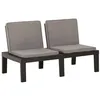 Image de Banc de salon de jardin avec coussin Plastique Gris