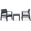 Image de Salon de jardin Vidaxl bois gris 3 pieces 59.0 x 46 x 40 2 personnes