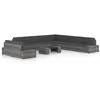 Image de Salon de jardin modulable Vidaxl resine tressee gris 10 pieces 90.0 x 50 x 26 9 personnes
