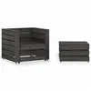 Image de Salon de jardin vidaxl Bois 1 personnes 2 pieces