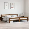 Image de Cadre de lit sans matelas marron miel bois pin massif 200x200cm