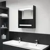 Image de Armoire de salle de bain à miroir LED noir 50x14x60 cm