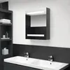 Image de Armoire de salle de bain à miroir LED Gris brillant 50x14x60 cm