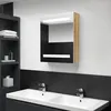 Image de vidaXL Badkamerkast met spiegel en LED 50x14x60 cm wit eikenkleurig326485
