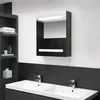 Image de Armoire de salle de bain à miroir LED anthracite 50x14x60 cm