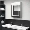 Image de Armoire de salle de bain à miroir LED gris béton 50x13x70 cm