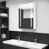 Image de vidaXL Badkamerkast met spiegel en LED 50x13x70 cm glanzend wit326501