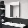Image de vidaXL Armoire de salle de bain à miroir LED Noir brillant 60x11x80 cm 326504
