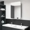 Image de vidaXL Badkamerkast met spiegel en LED 60x11x80 cm glanzend grijs326506
