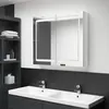 Image de vidaXL Badkamerkast met spiegel en LED 80x12x68 cm glanzend wit326517