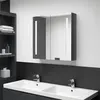 Image de vidaXL Badkamerkast met spiegel en LED 62x14x60 cm glanzend grijs326521