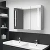 Image de vidaXL Badkamerkast met spiegel en LED 89x14x62 cm betongrijs326525