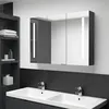 Image de vidaXL Badkamerkast met spiegel en LED 89x14x62 cm glanzend zwart326526
