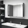 Image de vidaXL Badkamerkast met spiegel en LED 89x14x62 cm grijs326527
