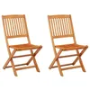 Image de Lot de 2 chaise Vidaxl en bois massif non pliable exterieur H. 91 cm naturel