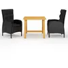 Image de vidaXL Ensemble de Salle à Manger de Jardin 3 pcs Table et Chaises de Repas de Patio Mobilier à Dîner d'Extérieur Salon de 3068690