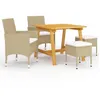 Image de vidaXL Ensemble de Salle à Manger de Jardin 5 pcs Table et Chaises de Repas de Patio Mobilier à Dîner d'Extérieur Salon de 3068693