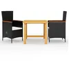 Image de vidaXL Ensemble de Salle à Manger de Jardin 3 pcs Mobilier à Dîner d'Extérieur Table et Chaises de Repas de Patio Salon de 3068705