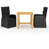 Image de vidaXL Ensemble de Salle à Manger de Jardin 3 pcs Mobilier à Dîner d'Extérieur Table et Chaises de Repas de Patio Salon de 3068713