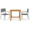 Image de vidaXL Ensemble de Salle à Manger de Jardin 3 pcs Mobilier à Dîner de Terrasse Table et Chaises de Repas de Patio Salon de 3068721
