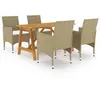 Image de Ensemble à manger de jardin 5 pcs Beige