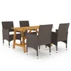 Image de Salon de jardin en.casa bois marron 5 pieces