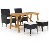 Image de vidaXL Ensemble de Salle à Manger de Jardin 5 pcs Salon de Jardin Mobilier à Dîner d'Extérieur Mobilier de Repas de Terrasse 3068743