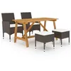 Image de vidaXL Ensemble de Salle à Manger de Jardin 5 pcs Mobilier à Dîner d'Extérieur Salon de Jardin Mobilier de Repas de Terrasse 3068746