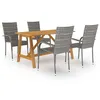 Image de vidaXL 5-delige Tuinset grijs3068751