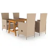Image de vidaXL Ensemble de Salle à Manger de Jardin 5 pcs Mobilier à Dîner d'Extérieur Table et Chaises de Repas de Patio Salon de 3068759