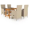 Image de vidaXL Ensemble de Salle à Manger de Jardin 5 pcs Mobilier à Dîner d'Extérieur Salon de Jardin Table et Chaises de Repas de 3068762