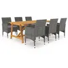 Image de vidaXL Ensemble de Salle à Manger de Jardin 7 pcs Mobilier à Dîner d'Extérieur Table et Chaises de Repas de Patio Salon de Jardin Terrasse Gris
