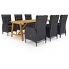 Image de vidaXL Ensemble de Salle à Manger de Jardin 7 pcs Mobilier à Dîner d'Extérieur Salon de Jardin Table et Chaises de Repas de Terrasse Patio Noir 3068799