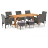 Image de Salon de jardin Vidaxl polyethylene gris 9 pieces