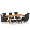 Image de vidaXL Ensemble de Salle à Manger de Jardin 9 pcs Mobilier à Dîner de Terrasse Table et Chaises de Repas de Patio Salon de Jardin Extérieur Noir 3068804