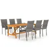 Image de vidaXL Ensemble de Salle à Manger de Jardin 7 pcs Mobilier à Dîner d'Extérieur Table et Chaises de Repas de Terrasse Salon de Jardin Patio Gris