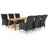 Image de vidaXL Ensemble de Salle à Manger de Jardin 7 pcs Mobilier à Dîner d'Extérieur Salon de Jardin Table et Chaises de Repas de Patio Terrasse Gris Foncé