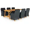 Image de vidaXL Ensemble de Salle à Manger de Jardin 7 pcs Mobilier à Dîner d'Extérieur Table et Chaises de Repas de Patio Salon de Jardin Terrasse Gris Foncé