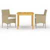 Image de Ensemble à manger de jardin 3 pcs Beige