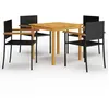 Image de Ensemble à manger de jardin 5 pcs Noir