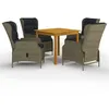 Image de vidaXL Ensemble de Salle à Manger de Jardin 5 pcs Mobilier à Dîner de Terrasse Table et Chaises de Repas de Patio Salon de Jardin Extérieur Marron