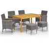 Image de vidaXL Ensemble de Salle à Manger de Jardin 7 pcs Mobilier à Dîner de Terrasse Mobilier d'Extérieur Table et Chaises de 3067782